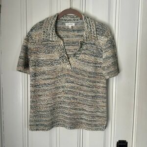 Haven Well Within Organic‎ Cotton Knit Collared Pullover Short Sleeve